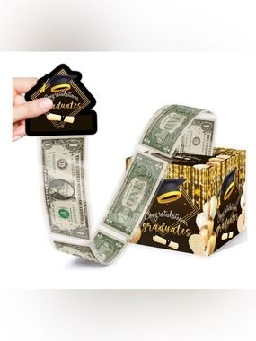 Graduation Money Box Red Black New